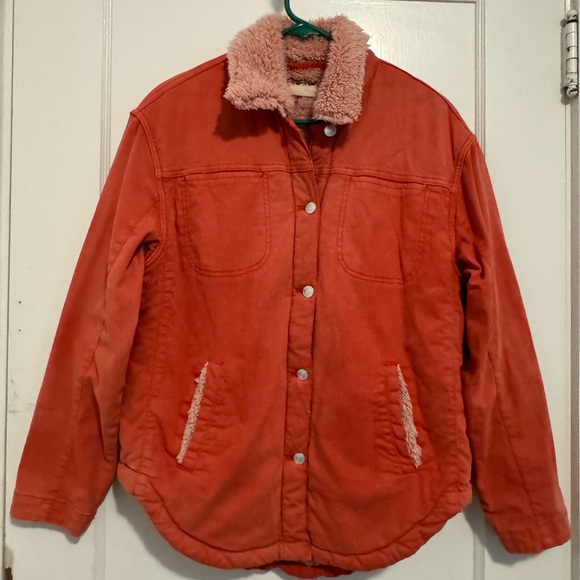 Anthropologie Pilcro Medium Orange Sherpa Jacket - Picture 4 of 7